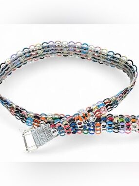 Multicolor Pop-Chain Woven Belt